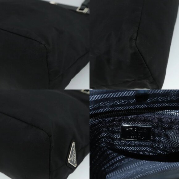 PRADA Hand Bag Nylon Leather Black Silver Auth 108371 - Picture 15 of 15
